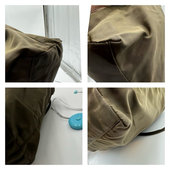 Prada - Authentic - Canvas Olive colored Shoulder /Tote Bag - Picture 3 of 16